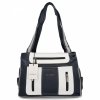 Torebka Damska Shopper Bag 2 Komory firmy Hernan 3892-1 Granatowa/Biała